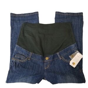 NWT Thyme Maternity Blue Denim Capris Size Small